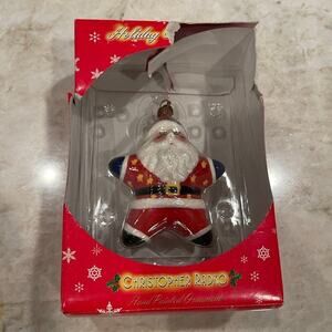 Vintage Christopher Radko Santa star shaped Christmas ornament new in box